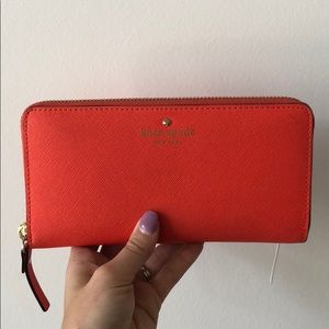 Bright Orange Kate Spade Zip Wallet